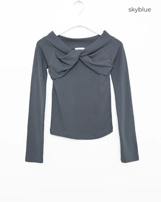 Ribbon Twist Slim T-Shirt