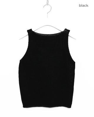 Linen knit sleeveless top