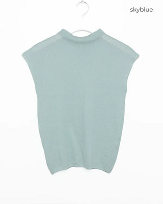 French Shoulder Stand Neck Rayon Top
