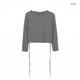 Side-shirred cropped T-shirt