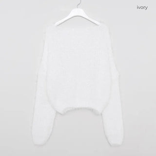 Fluffy Boat Neck Knit