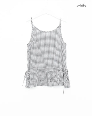 Checked Shirred Camisole