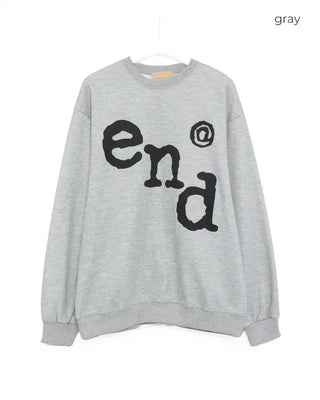 (Unisex) end lettering brushed fleece sweatshirt