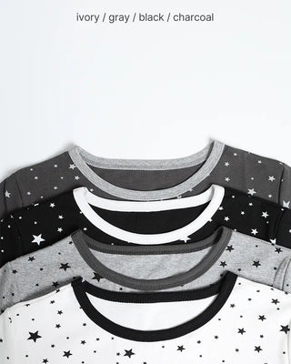Two-tone starpoint short-sleeved T-shirt