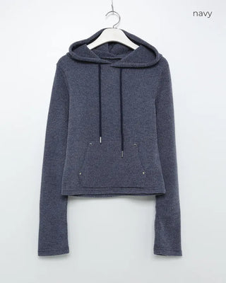 Slim-fit knit hoodie