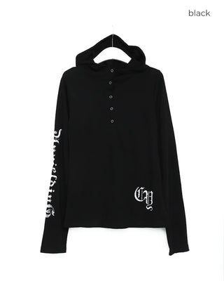 Slim-fit sleeve lettering hoodie