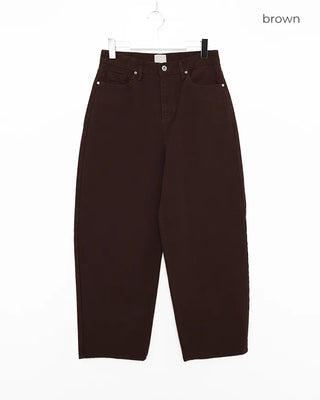 High-waisted balloon cotton pants
