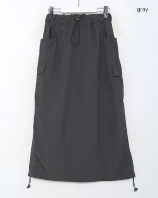 Side pocket nylon cargo skirt