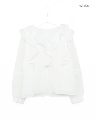 Frilled ribbon blouse