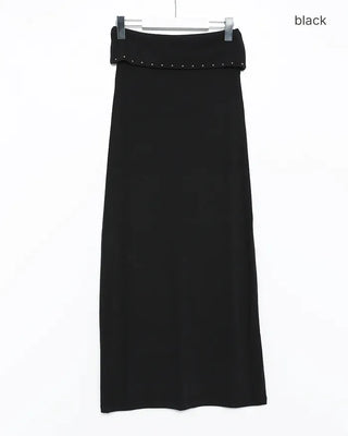 Studded Slim Maxi Skirt