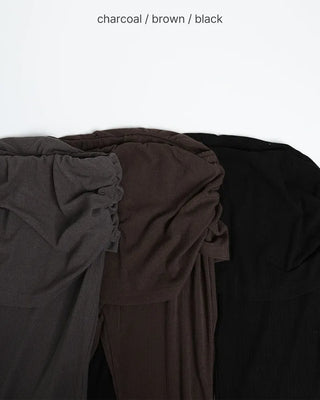 Skirt-layered flared pants