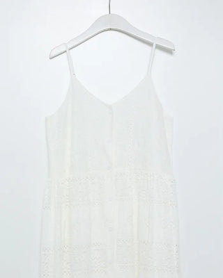 Camisole button lace maxi dress
