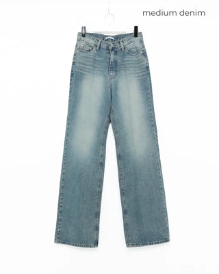 Semi-straight denim pants