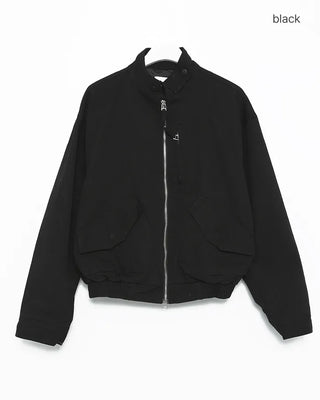 Stand-neck flap double-zip blouson