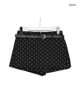 Polka dot mini skirt pants