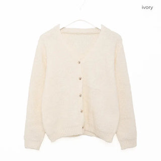 V-neck cardigan with gold buttons