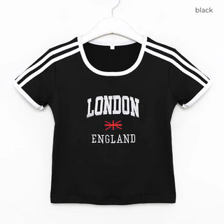 LONDON logo color-block striped T-shirt