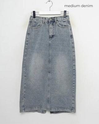 Denim long skirt