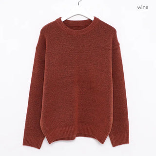 Drop Shoulder Oversized Round Knit