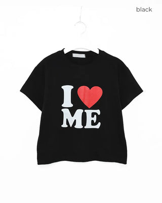 I Love Me Semi-Cropped Half T-Shirt