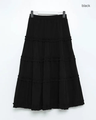 Frilled Can-Can Long Skirt