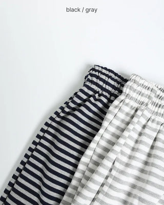 Waist String Border Easy Pants