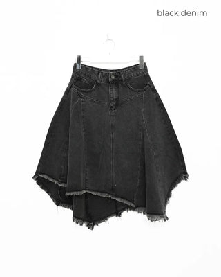 Asymmetrical denim skirt