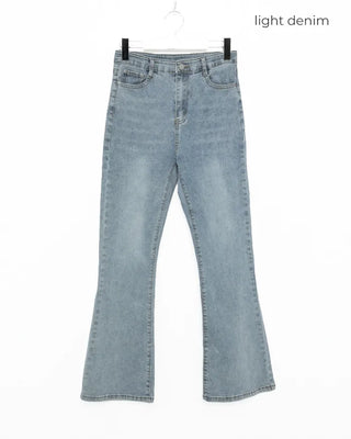 Washed bootcut denim