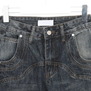 Slit Point Wide Denim Pants
