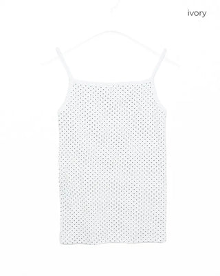 Pindot square neck camisole
