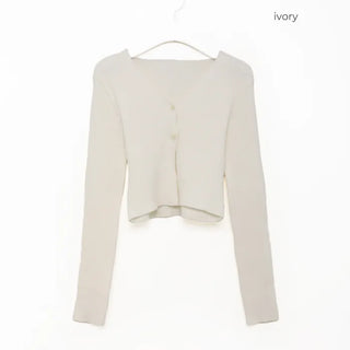 Ribbed cropped cardigan