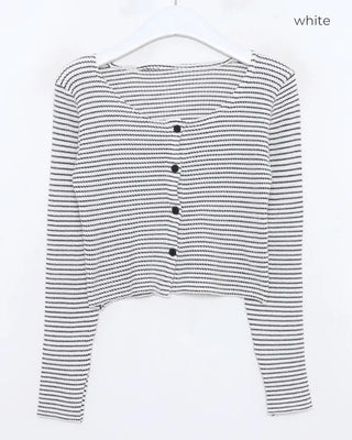 Striped cropped cardigan