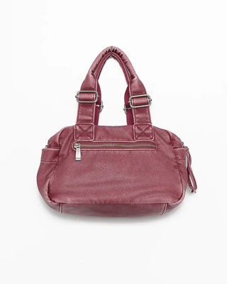 Block stitch stud vintage Boston bag