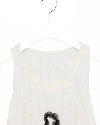 Tulle fabric distressed tank top