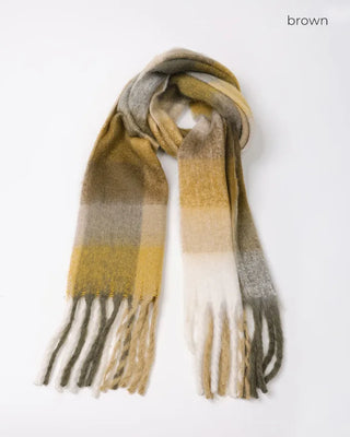 (Unisex) Checked Long Scarf