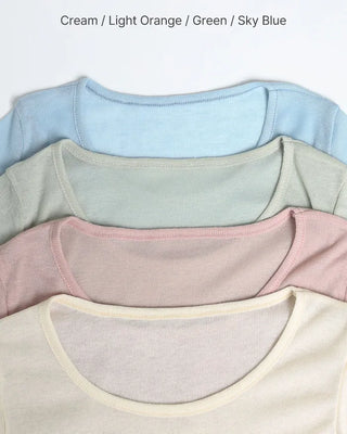 See-through layered half T-shirt