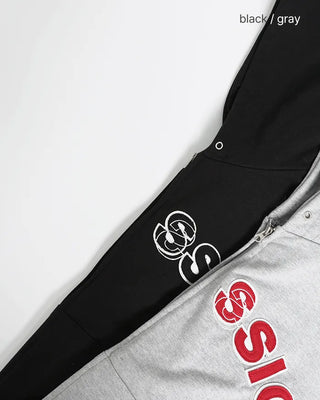 (Unisex) CLASSIC Patch Double Zip Sweatshirt Hoodie