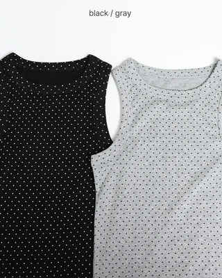 Round neck polka dot sleeveless top