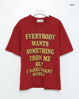 Color lettering cropped short-sleeved T-shirt