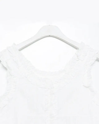 Frill Flower Stitch Tank Top Blouse