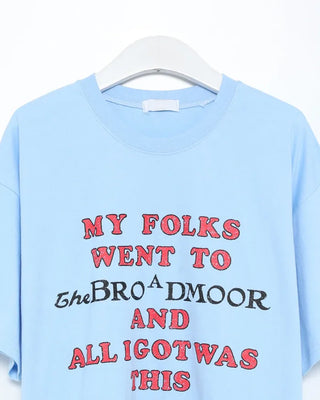 (Unisex) Two-tone lettering half-sleeve T-shirt