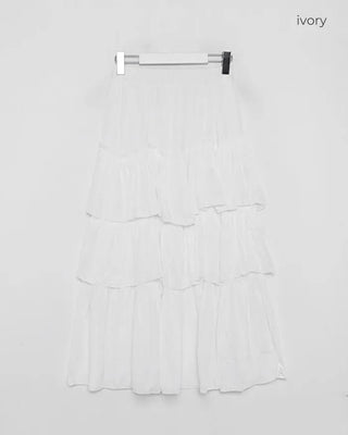 Can-can frill long skirt