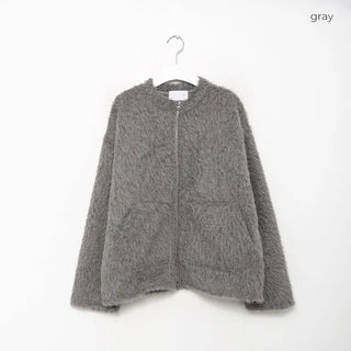 (Unisex) Shaggy Round Zip Jacket