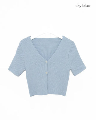Two-button cropped cardigan