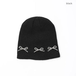 Pearl Ribbon Beanie