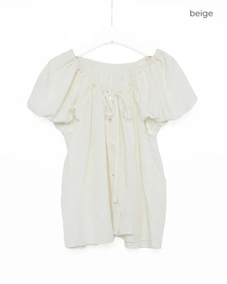 Shirred puff blouse