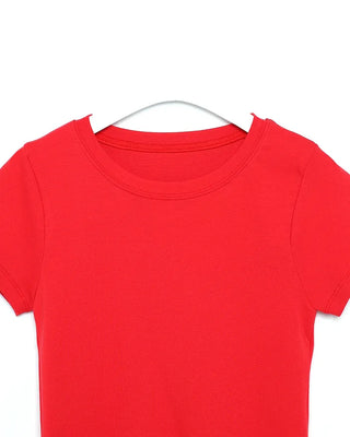 Simple French Sleeve Cropped T-Shirt