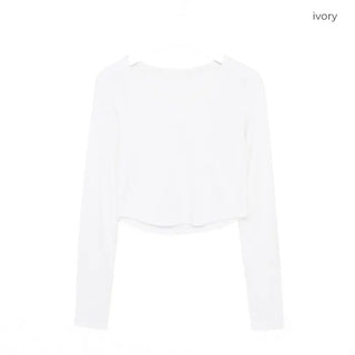 U-neck cropped T-shirt