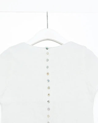 Shell button short-sleeved cardigan