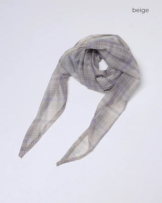 Checked chiffon babushka